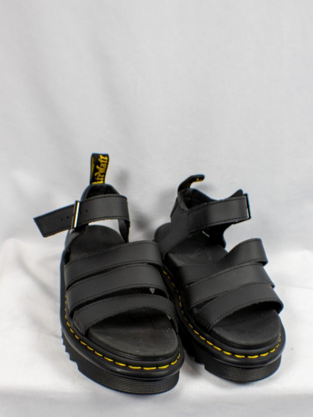 Dr. Martens Blaire Black Leather Platform Gladiator Sandals